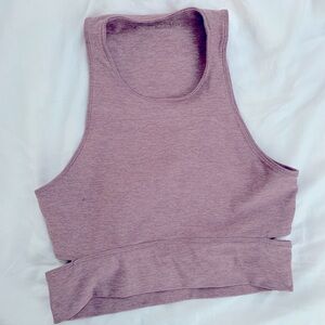 Outdoor Voices Slashback Crop Top Mauve. Size Small